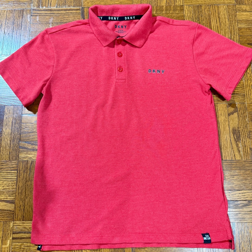 DKNY Red Polo Shirt Classic Casual Style